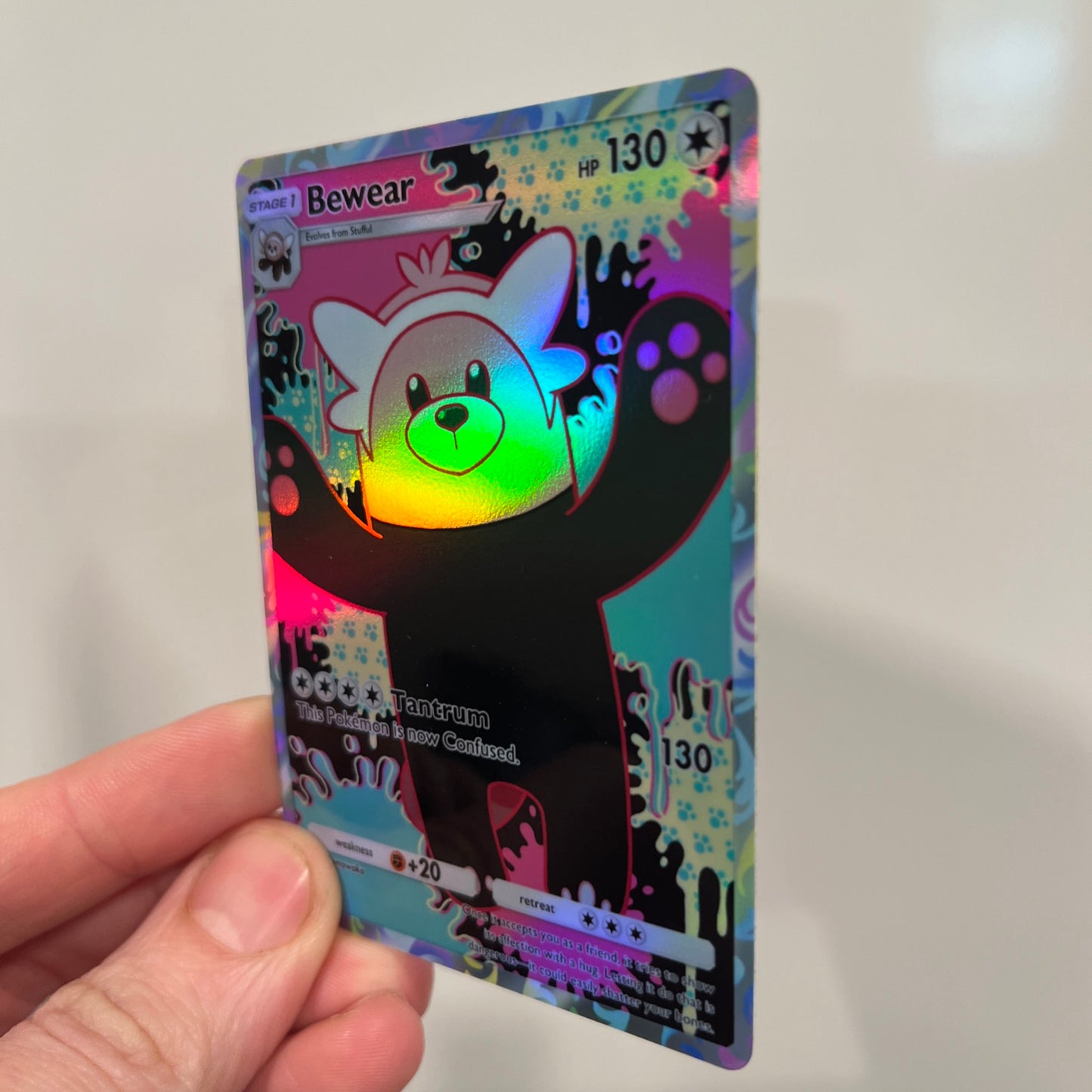 Bewear Holographic Pokémon TCG Pocket Illustration Art Card - Sharp Details!