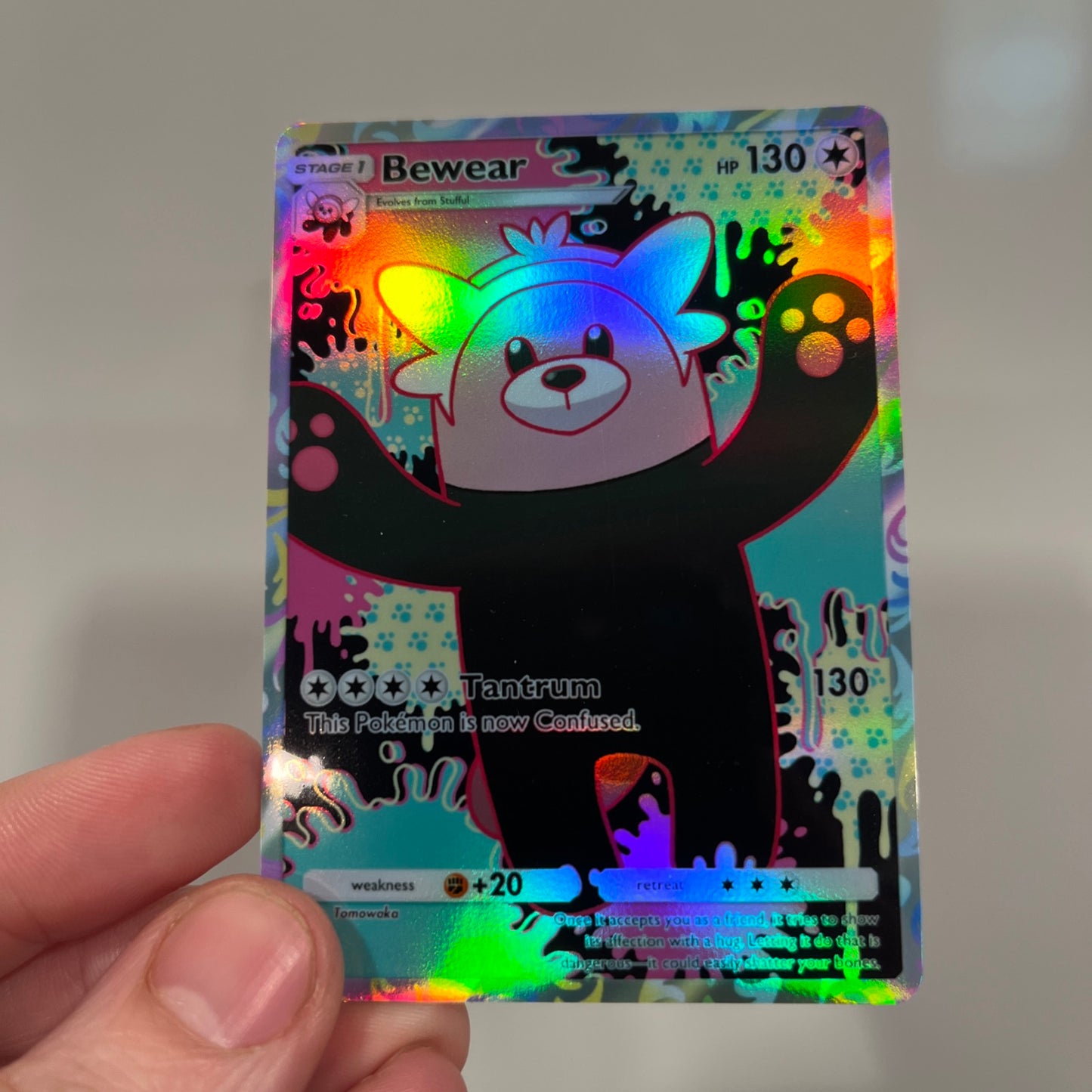 Bewear Holographic Pokémon TCG Pocket Illustration Art Card - Sharp Details!