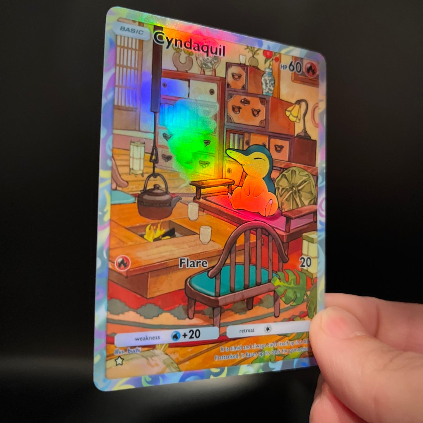 Cyndaquil - Holo Fan Card Pokémon TCG Pocket Art | Wisdom of Sea and Sky (A4)