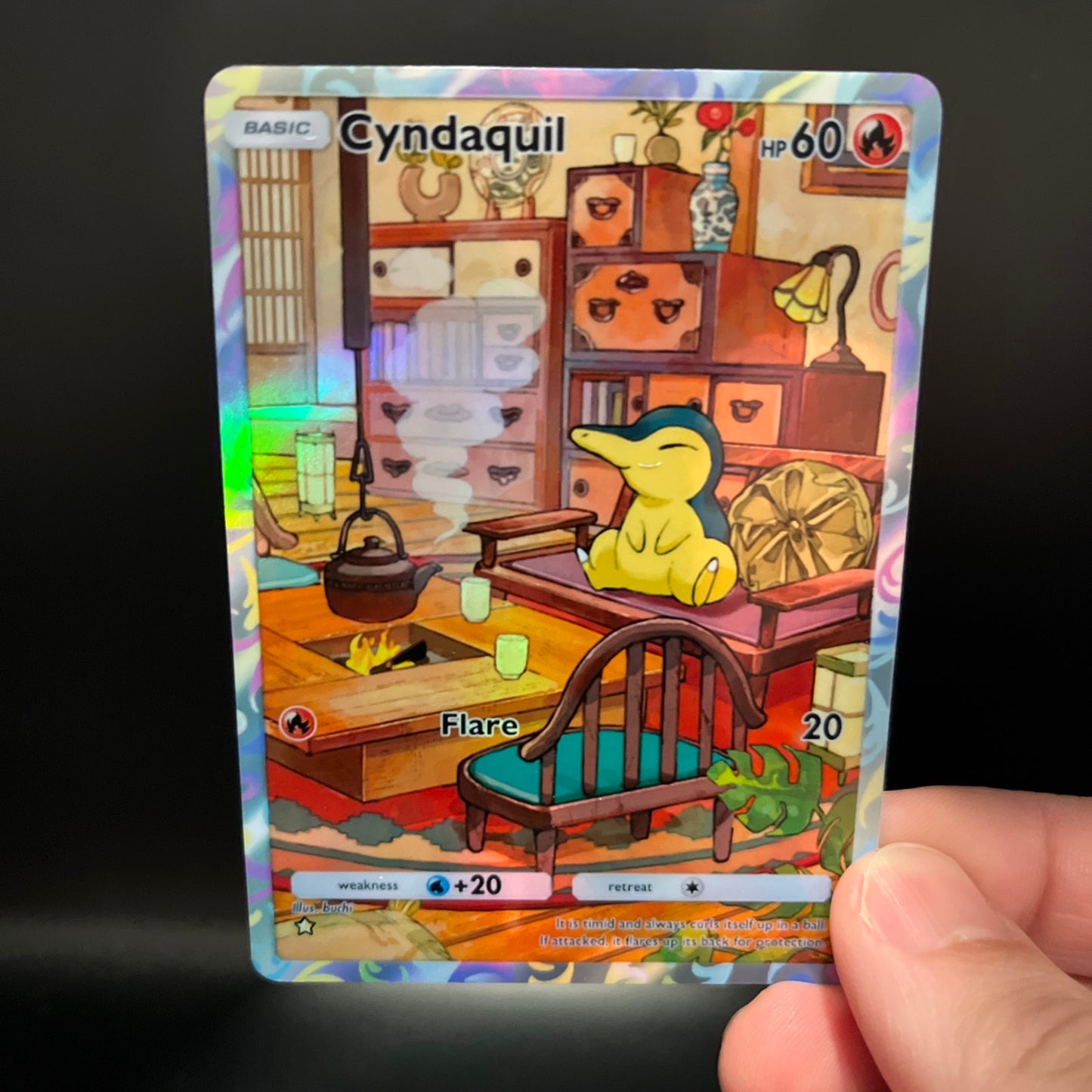 Cyndaquil - Holo Fan Card Pokémon TCG Pocket Art | Wisdom of Sea and Sky (A4)