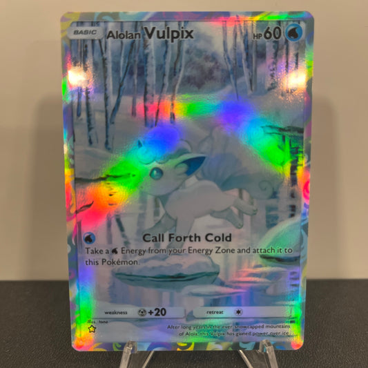 Alolan Vulpix Holographic Pokémon TCG Pocket Illustration Art Card - Sharp Details!