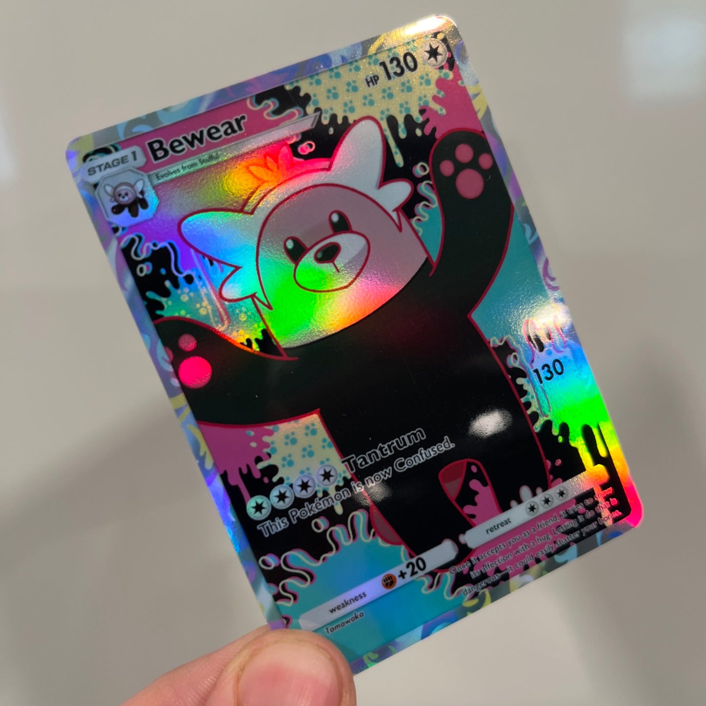 Bewear Holographic Pokémon TCG Pocket Illustration Art Card - Sharp Details!