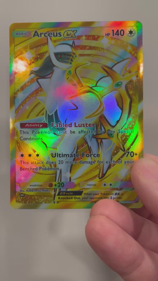 Arceus ex Crown Rare Gold Holographic Pokémon TCG Pocket Illustration Art Card - Sharp Details!