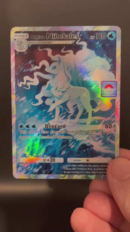 Alolan Ninetails Holographic Pokémon TCG Pocket Illustration Art Card - Sharp Details!