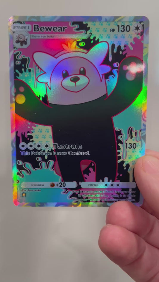 Bewear Holographic Pokémon TCG Pocket Illustration Art Card - Sharp Details!