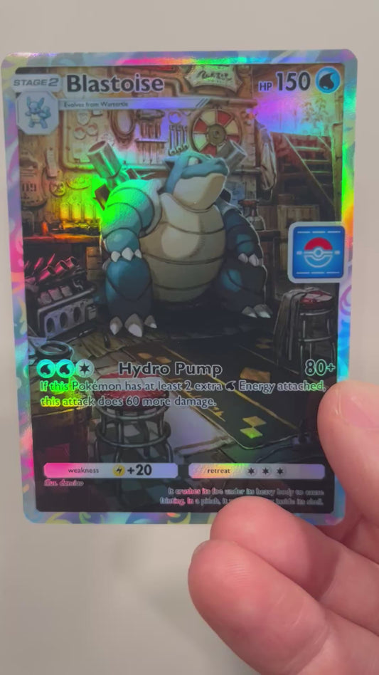 Blastoise Holographic Pokémon TCG Pocket Illustration Art Card - Sharp Details!